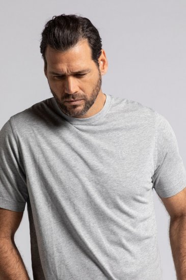 JP1880 702637 T-Shirt mit Rundhals Doppelpack Grau meliert - Herren-T-shirts - Herren-T-Shirts in großen Größen