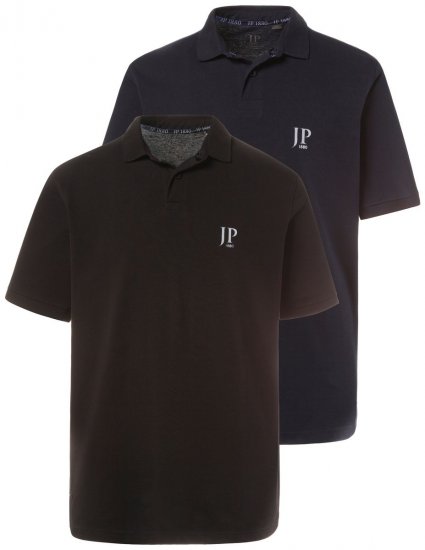 JP1880 704317 Poloshirt Doppelpack Schwarz/Dunkelblau - Polo-shirts für herren - Polo-Shirts für Herren in großen Größen