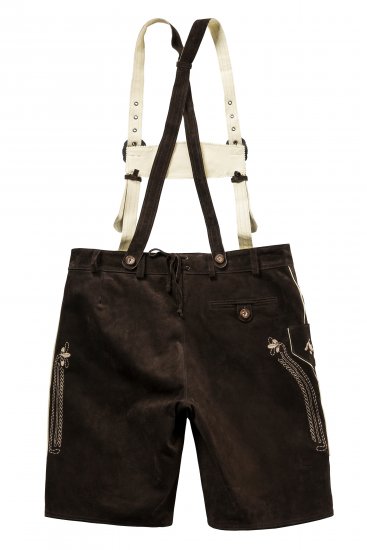 JP1880 Genuine Leather Traditional Lederhosen Shorts Brown - Herrenshorts - Herrenshorts in großen Größen