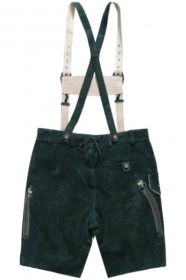 JP1880 Genuine Leather Traditional Lederhosen Shorts Green - Herrenshorts - Herrenshorts in großen Größen