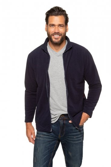 JP1880 705552 Fleecejacke mit Stehkragen Dunkelblau TALL - TALL jacken - TALL Jacken für große Herren