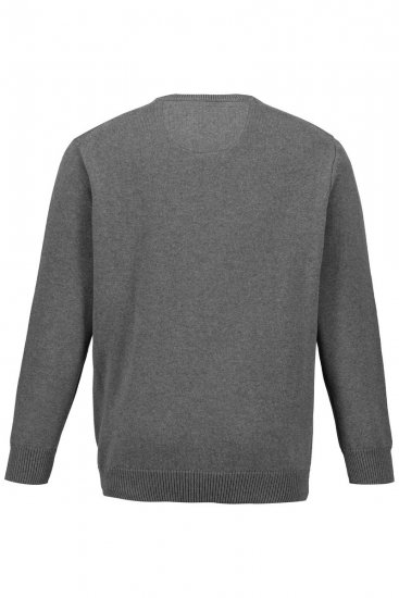 JP1880 708261 Strickpullover mit Rundhals Grau meliert - Herren-sweater und -hoodies - Herren-Sweater und -Hoodies in großen Größen