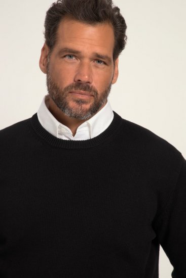 JP1880 708261 Strickpullover mit Rundhals Schwarz - Herren-sweater und -hoodies - Herren-Sweater und -Hoodies in großen Größen