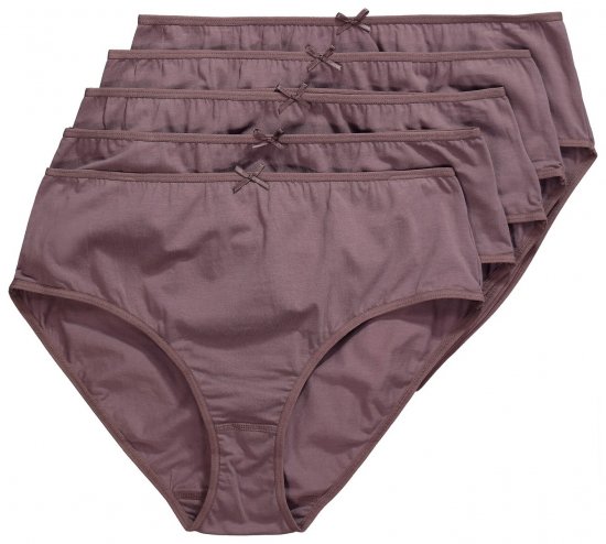 Ulla Popken 710201 Slips 5er-Pack Braun - Slips - 