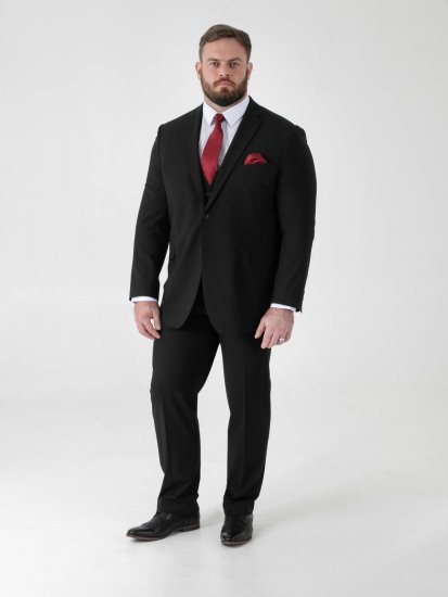 D555 Ted 4 Way Stretch Tailored Suit Jacket Schwarz - Herrenanzüge und -blazer - Herrenanzüge und -blazer in großen Größen