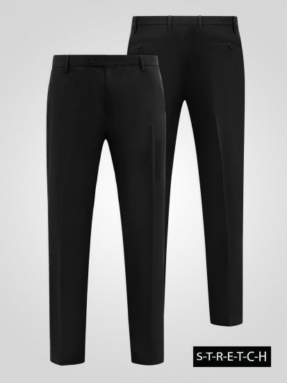 D555 Ted 4 Way Stretch Tailored Trouser Schwarz - Herrenanzüge und -blazer - Herrenanzüge und -blazer in großen Größen
