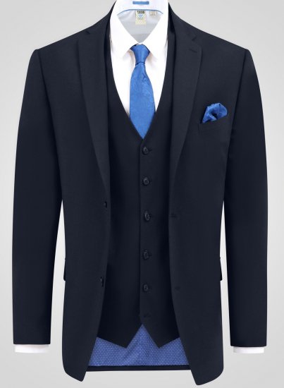 D555 Ted 4 Way Stretch Tailored Suit Jacket Navyblau - Herrenanzüge und -blazer - Herrenanzüge und -blazer in großen Größen