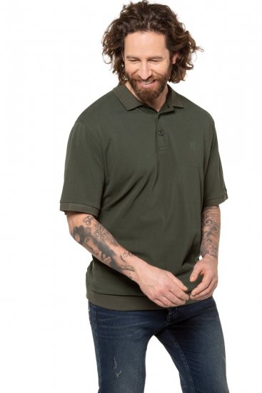 JP1880 712617 Poloshirt mit Bauchfit Dunkeloliv - Polo-shirts für herren - Polo-Shirts für Herren in großen Größen