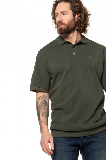 JP1880 712617 Poloshirt mit Bauchfit Dunkeloliv - Polo-shirts für herren - Polo-Shirts für Herren in großen Größen