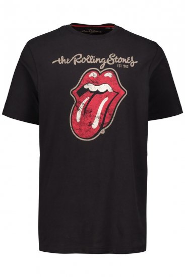 JP1880 Rolling Stones Graphic Band Comfort Fit T-Shirt Black - Herren-T-shirts - Herren-T-Shirts in großen Größen