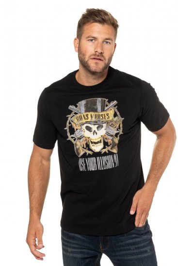 JP1880 Guns N’ Roses Skull Comfort Fit Band T-Shirt Black - Herren-T-shirts - Herren-T-Shirts in großen Größen