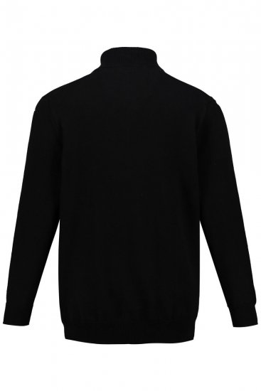 JP1880 716842 Strickpullover mit Troyer-Reißverschluss Schwarz - Herren-sweater und -hoodies - Herren-Sweater und -Hoodies in großen Größen