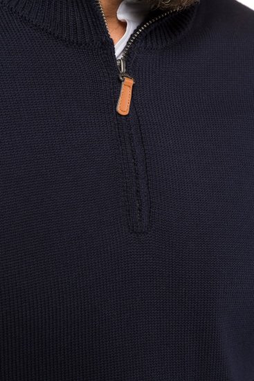 JP1880 716842 Strickpullover mit Troyer-Reißverschluss Dunkelblau - Herren-sweater und -hoodies - Herren-Sweater und -Hoodies in großen Größen