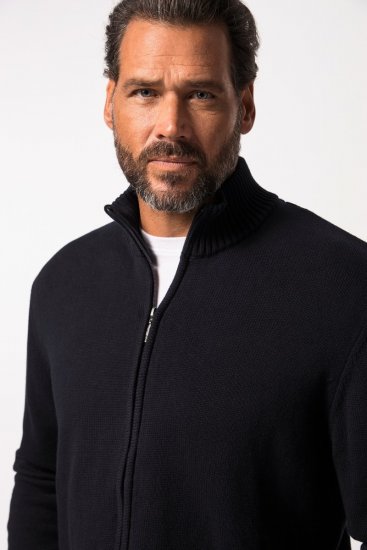 JP1880 Cardigan Knitted with Zipper Navy - Herren-sweater und -hoodies - Herren-Sweater und -Hoodies in großen Größen