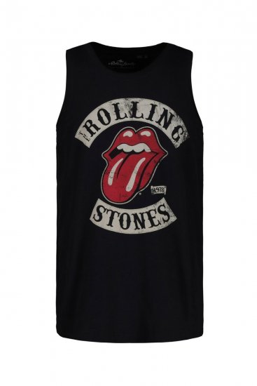 JP1880 Rolling Stones Graphic Band Tank Top Black - Herren-T-shirts - Herren-T-Shirts in großen Größen