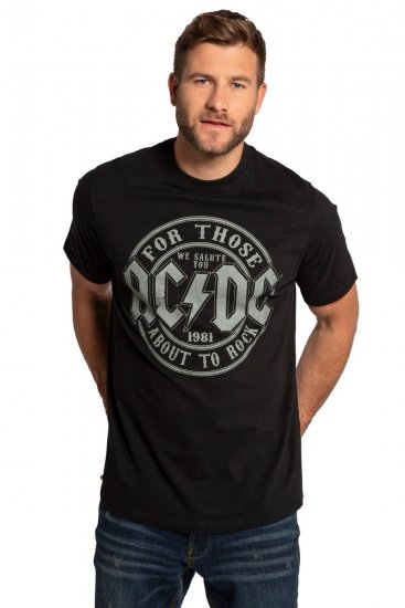 JP1880 AC/DC Graphic Comfort Fit Band T-Shirt Black - Herren-T-shirts - Herren-T-Shirts in großen Größen
