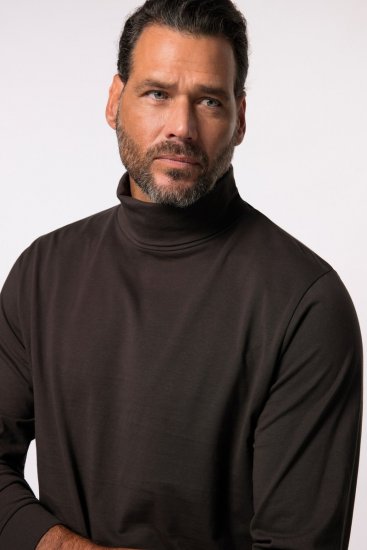 JP1880 Turtleneck Sweatshirt Long Sleeve Dark Brown - Herren-sweater und -hoodies - Herren-Sweater und -Hoodies in großen Größen