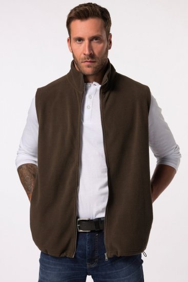 JP1880 Fleece Vest Stand-up Collar Brown - Herren jacken - Herren Jacken in großen Größen