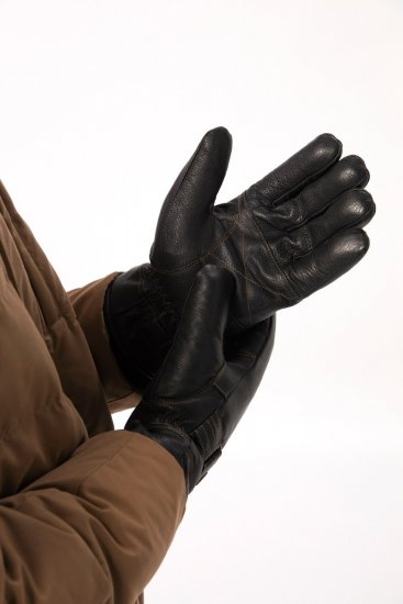 JP1880 Gloves Leather Warm Lining Black - Handschuhe - 