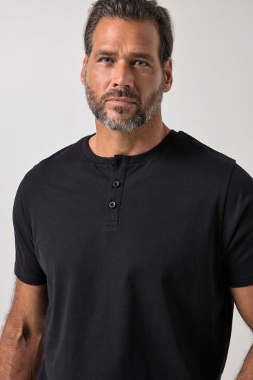 JP1880 726695 Henley-Shirt Schwarz TALL - TALL T-shirts - T-Shirts Überlänge Herren