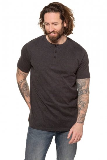 JP1880 726695 Henley-Shirt Dunkelgrau - Herren-T-shirts - Herren-T-Shirts in großen Größen