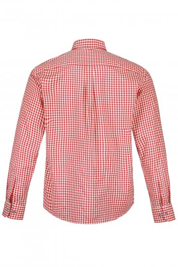 JP1880 Modern Fit Button-Down Collar Long Sleeve Check Shirt Light Red - Herrenhemden - Herrenhemden in großen Größen
