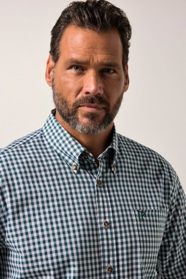 JP1880 Shirt Checked Traditional Long Sleeve Jade - Festmode - Festliche Mode – Stilvoll und bequem feiern