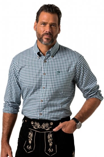 JP1880 Shirt Checked Traditional Long Sleeve Jade - Festmode - Festliche Mode – Stilvoll und bequem feiern