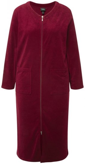 Ulla Popken 749967 Frottee-Bademantel mit Reißverschluss Weinrot - Morgenmäntel & Bademäntel - 
