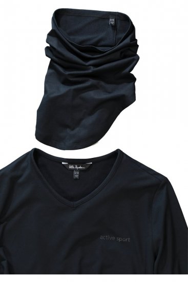 Ulla Popken 751623 Schnelltrocknendes Skishirt Schwarz - Skibekleidung - 