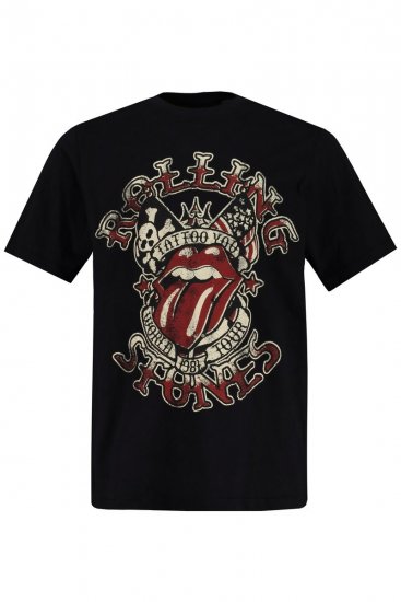 JP1880 Rolling Stones Graphic Comfort Fit Band T-Shirt Black - Herren-T-shirts - Herren-T-Shirts in großen Größen