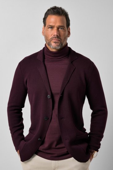 JP1880 Milano Flexnamic Stricksakko Aubergine - Herrenanzüge und -blazer - Herrenanzüge und -blazer in großen Größen