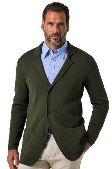 JP1880 Milano Flexnamic Stricksakko Dunkeloliv - Herrenanzüge und -blazer - Herrenanzüge und -blazer in großen Größen