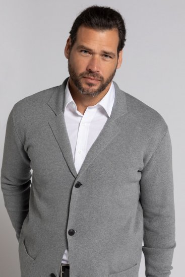 JP1880 Milano Flexnamic Stricksakko Grau meliert - Herrenanzüge und -blazer - Herrenanzüge und -blazer in großen Größen