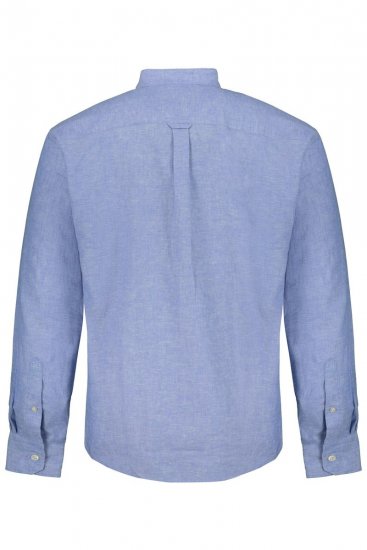 JP1880 790394 Langarmhemd aus Leinenmix mit Stehkragen Graublau TALL - TALL hemden - TALL Hemden mit Extralänge