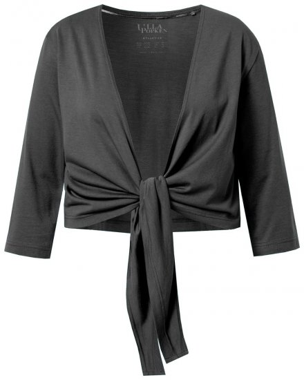 Ulla Popken 794514 Jersey-Bolero zum Knoten Anthrazit - Boleros - 