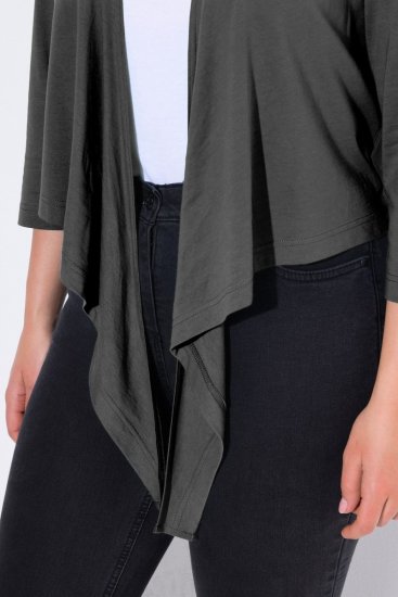 Ulla Popken 794514 Jersey-Bolero zum Knoten Anthrazit - Boleros - 