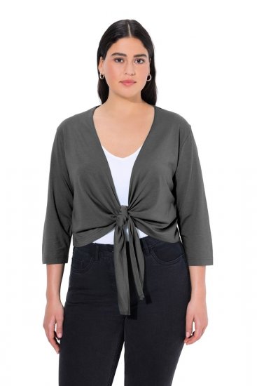 Ulla Popken 794514 Jersey-Bolero zum Knoten Anthrazit - Boleros - 