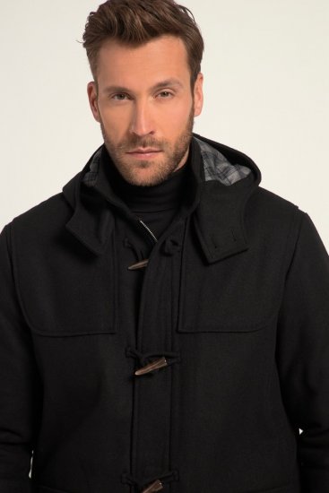 JP1880 Dufflecoat Water-repellent Black - Herren jacken - Herren Jacken in großen Größen