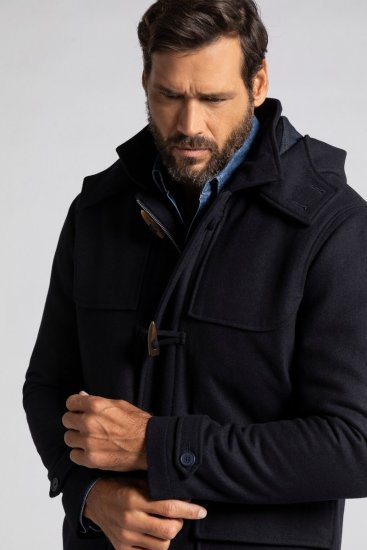 JP1880 Duffle Coat Water Repellent with Detachable Hood Navy - Herren jacken - Herren Jacken in großen Größen