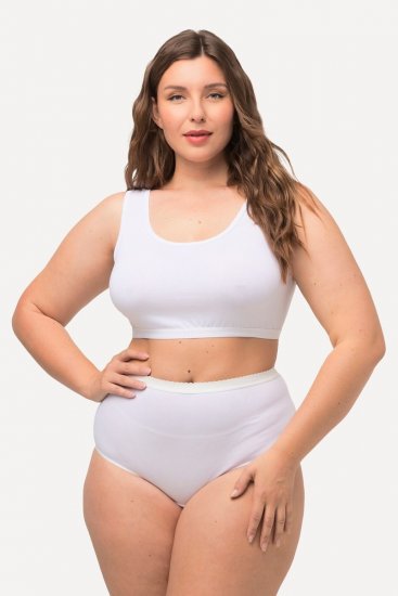 Ulla Popken 795269 Slips mit hoher Taille 3er-Pack Weiß - Slips - 