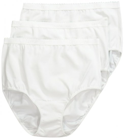 Ulla Popken 795269 Slips mit hoher Taille 3er-Pack Weiß - Slips - 