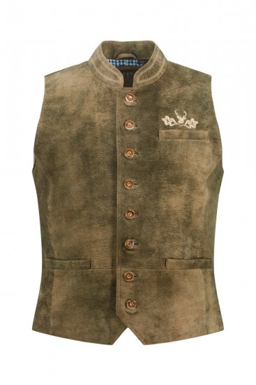 JP1880 Vest Goat Suede Traditional Moss Green - Trachten & Oktoberfest - Trachten & Oktoberfest in großen Größen