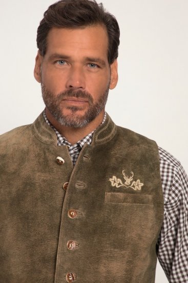 JP1880 Vest Goat Suede Traditional Moss Green - Trachten & Oktoberfest - Trachten & Oktoberfest in großen Größen