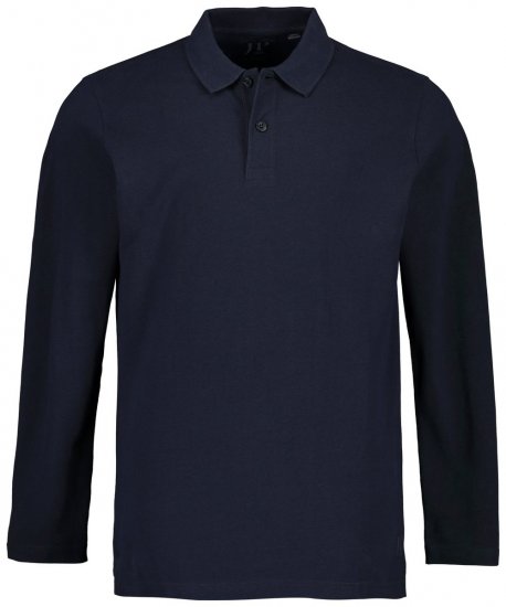 JP1880 799230 Langarm Poloshirt Dunkelblau - Polo-shirts für herren - Polo-Shirts für Herren in großen Größen
