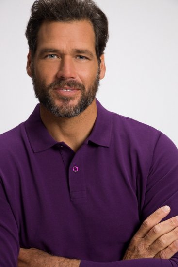 JP1880 Polo Shirt Long Sleeve Pique Purple - Polo-shirts für herren - Polo-Shirts für Herren in großen Größen
