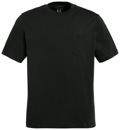 JP1880 799997 T-Shirt mit Brusttasche Schwarz - Herren-T-shirts - Herren-T-Shirts in großen Größen