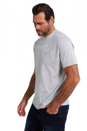 JP1880 799997 T-Shirt mit Brusttasche Grau meliert - Herren-T-shirts - Herren-T-Shirts in großen Größen