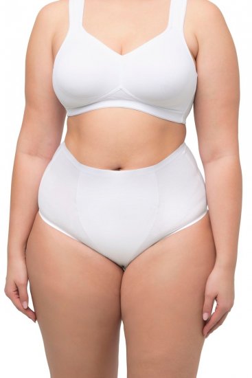 Ulla Popken 800498 Shaping-Slip mit hoher Taille Weiß - Shapewear - 