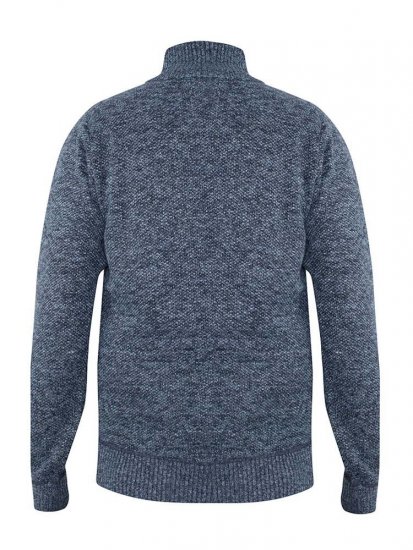 D555 Wilmington Zipper And Button Neck Sweater Blue - Herren-sweater und -hoodies - Herren-Sweater und -Hoodies in großen Größen